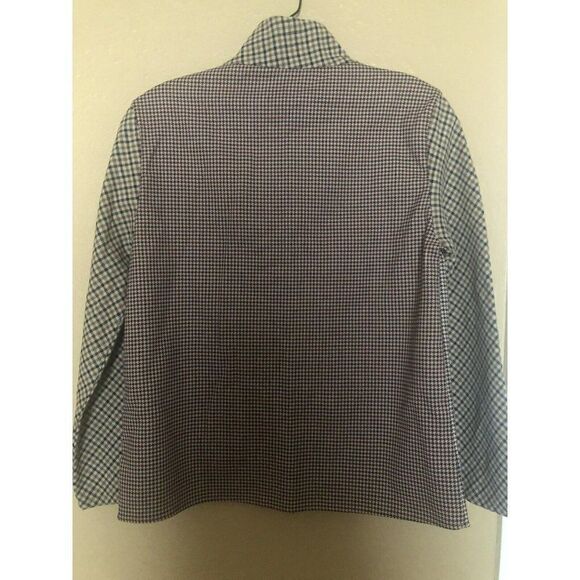 Zara Brown Black Long Sleeve Plaid Houndstooth Patchwork Button Top Size XS - Picture 4 of 9